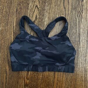 Athleta Camo Sports Bra - Black and Gray